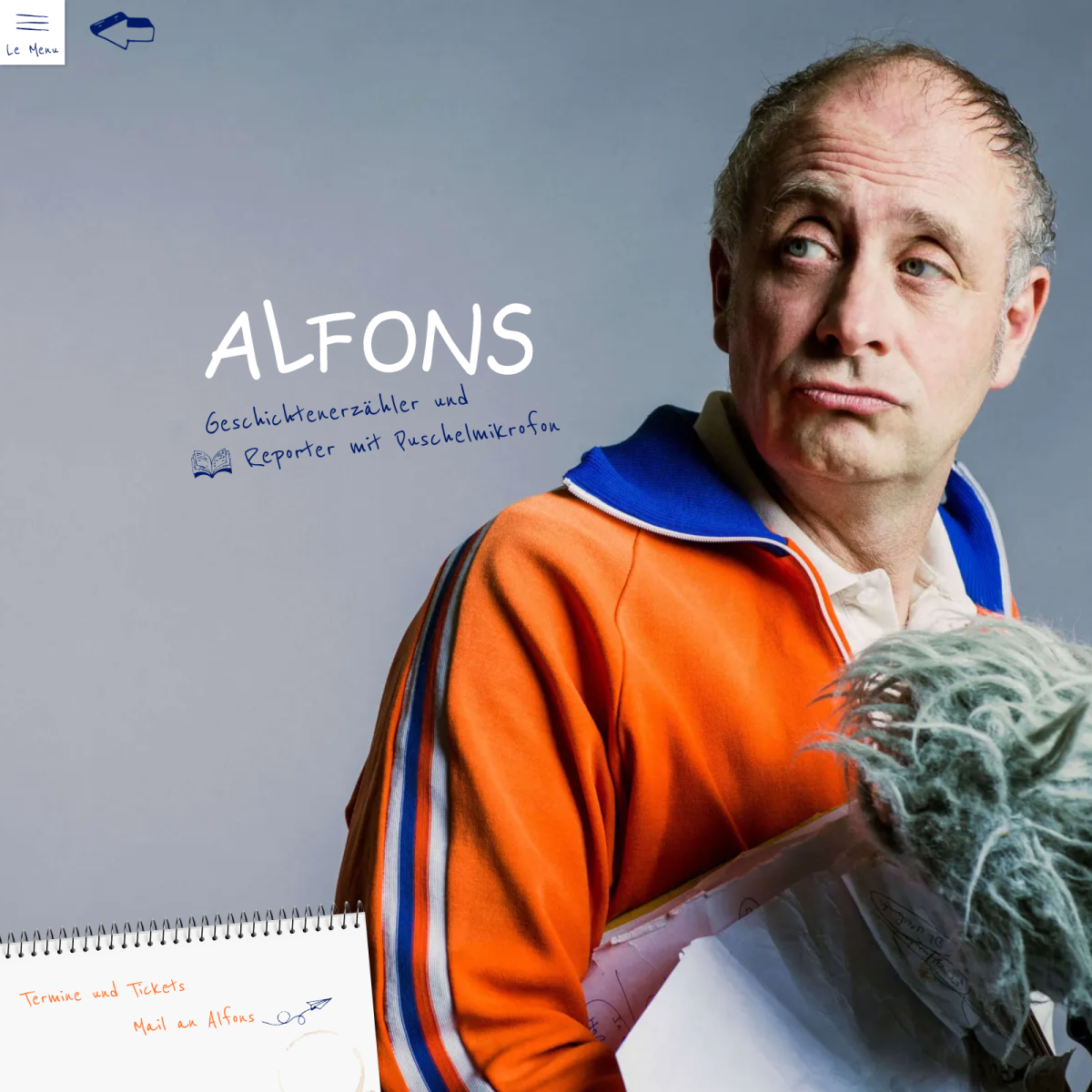 Screenshot der Website für Alfons
