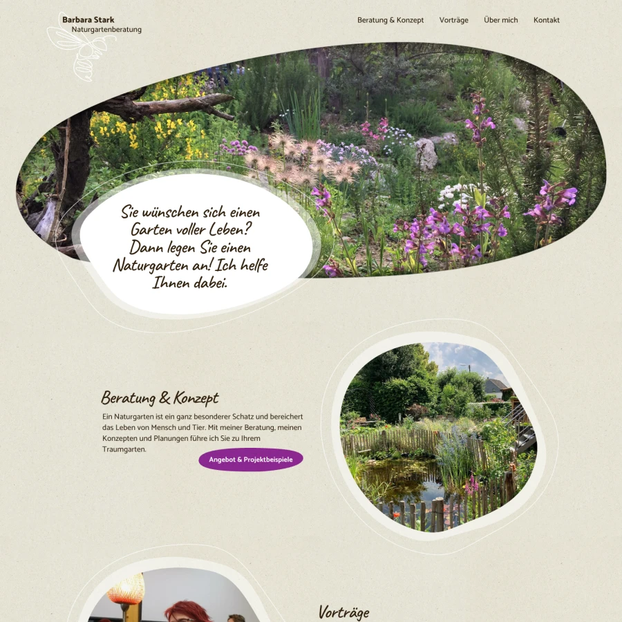 Screenshot der Website für Barbara Stark