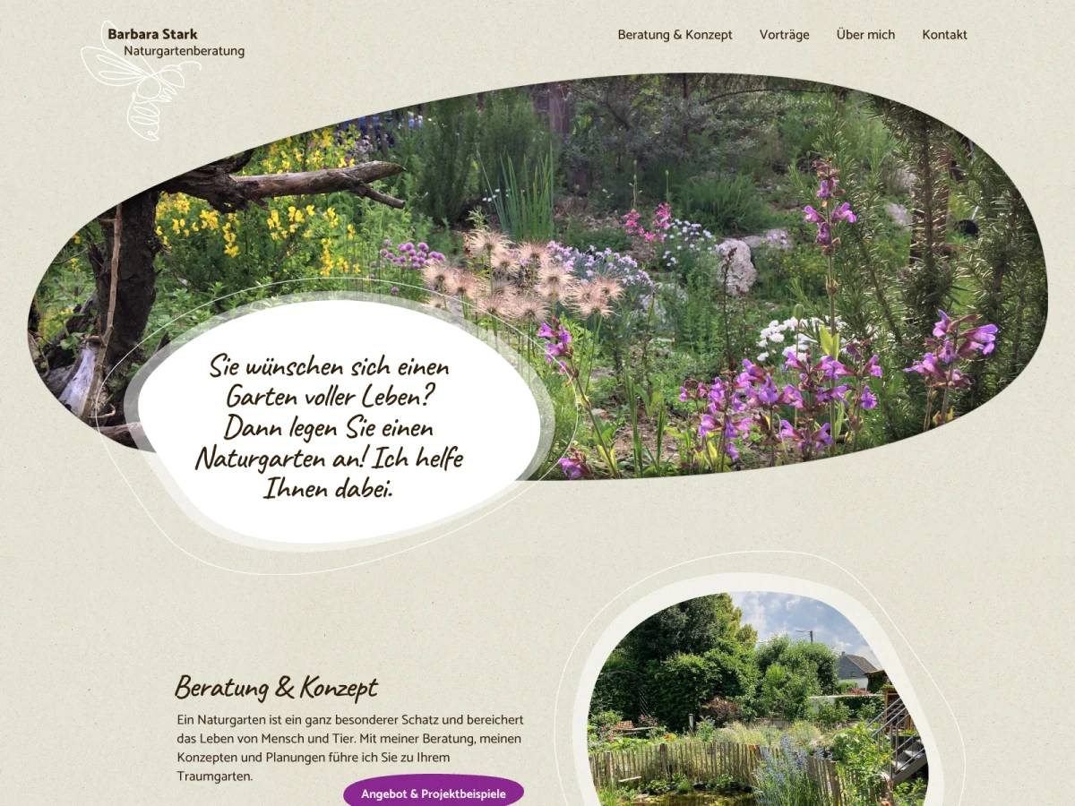 Screenshot der Website für Barbara Stark