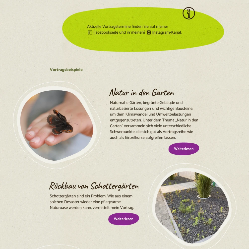 Screenshot der Website für Barbara Stark auf dem Tablet