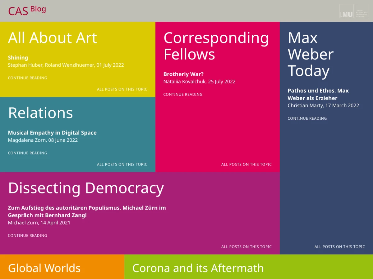 Screenshot der Website für Center for Advanced Studies (LMU)