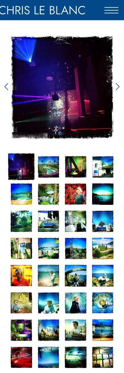Screenshot der Website für Chris Le Blanc auf dem Smartphone
