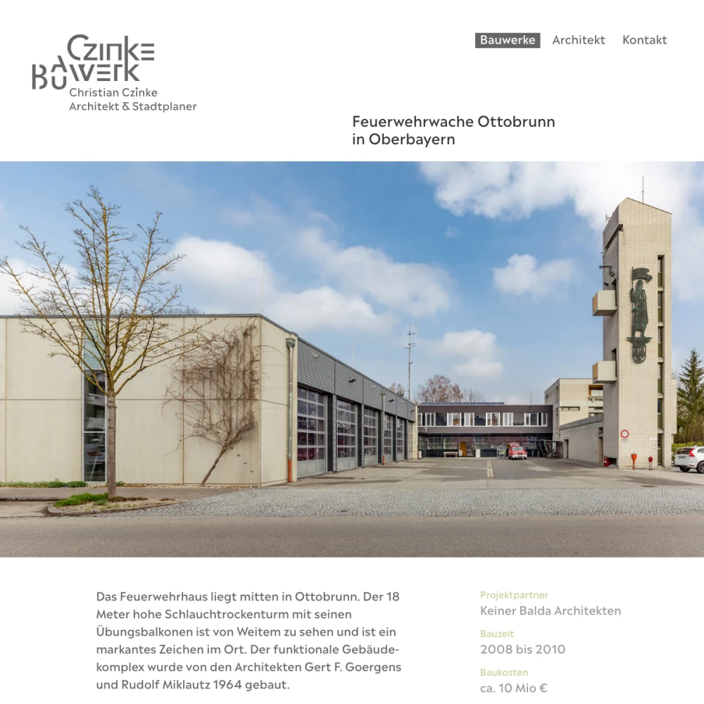 Screenshot der Website für Christian Czinke auf dem Tablet