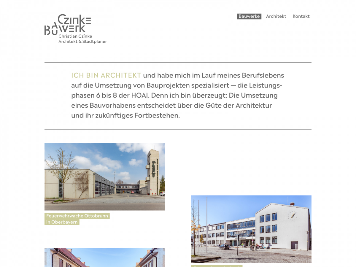 Screenshot der Website für Christian Czinke