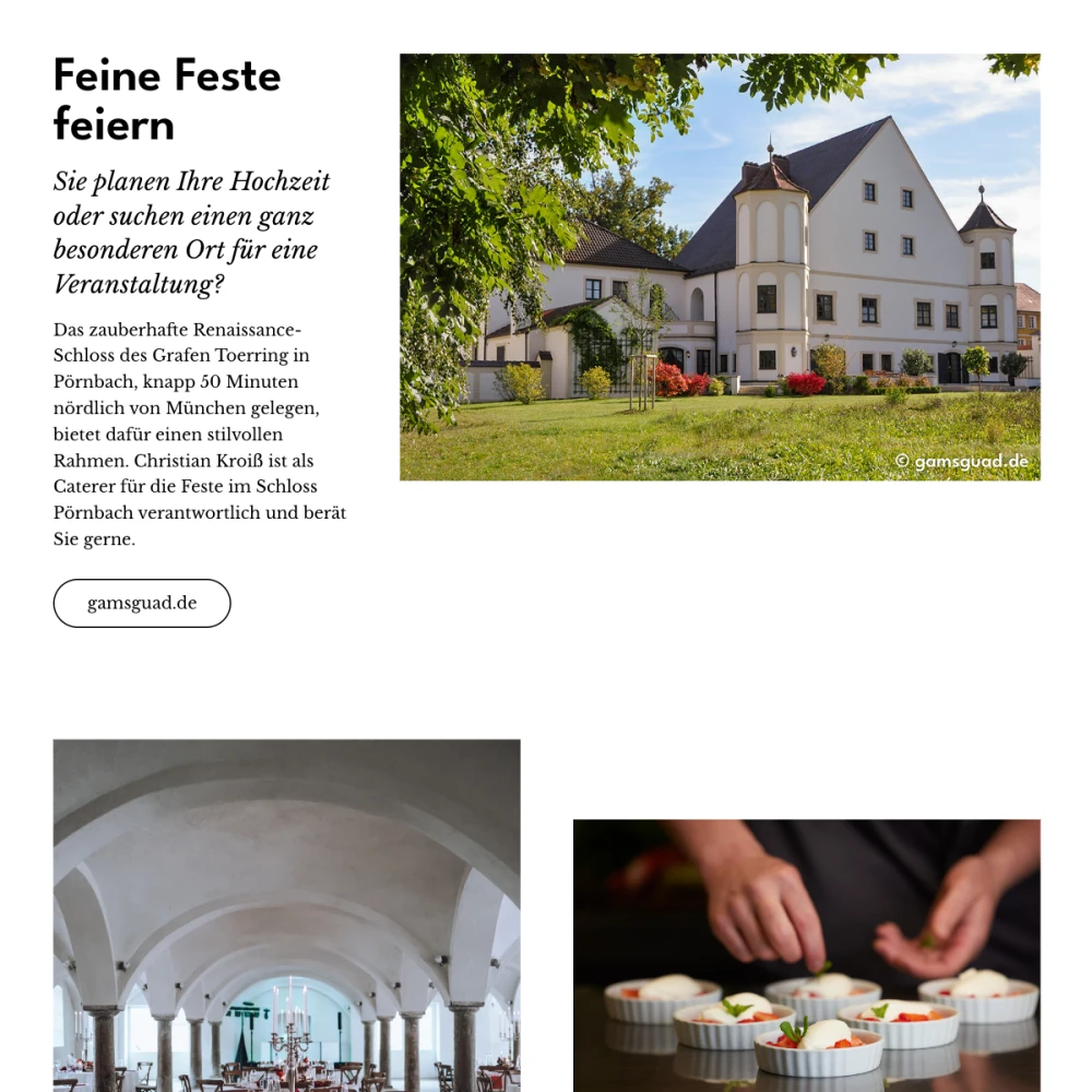 Screenshot der Website für Christian Kroiß auf dem Tablet