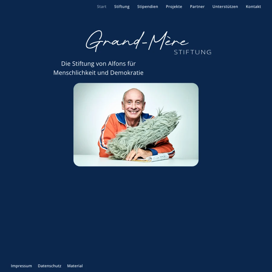 Screenshot der Website für Grand-Mère Stiftung