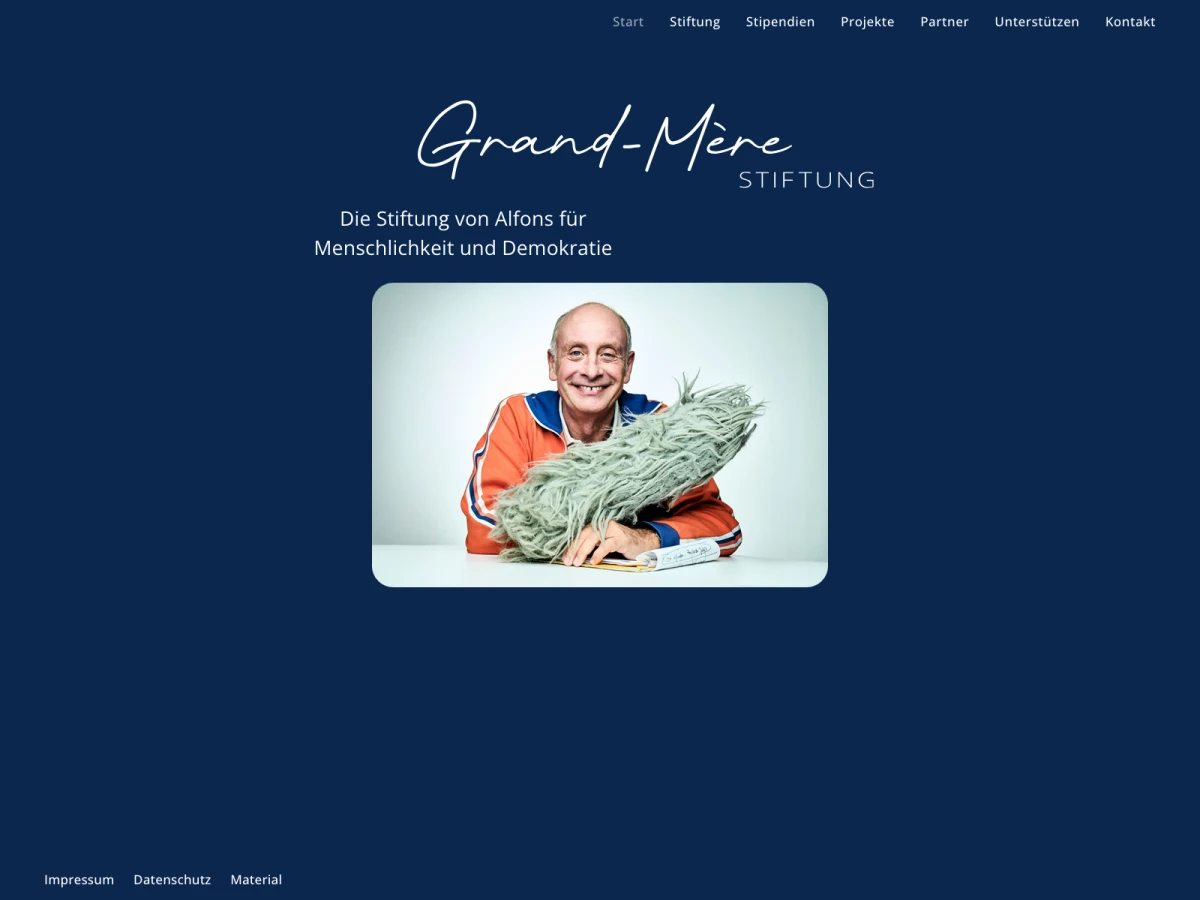 Screenshot der Website für Grand-Mère Stiftung