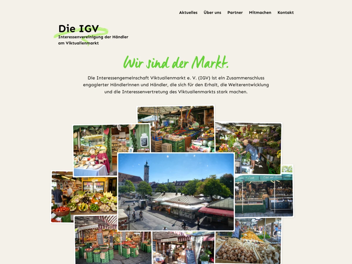 Screenshot der Website für IGV München