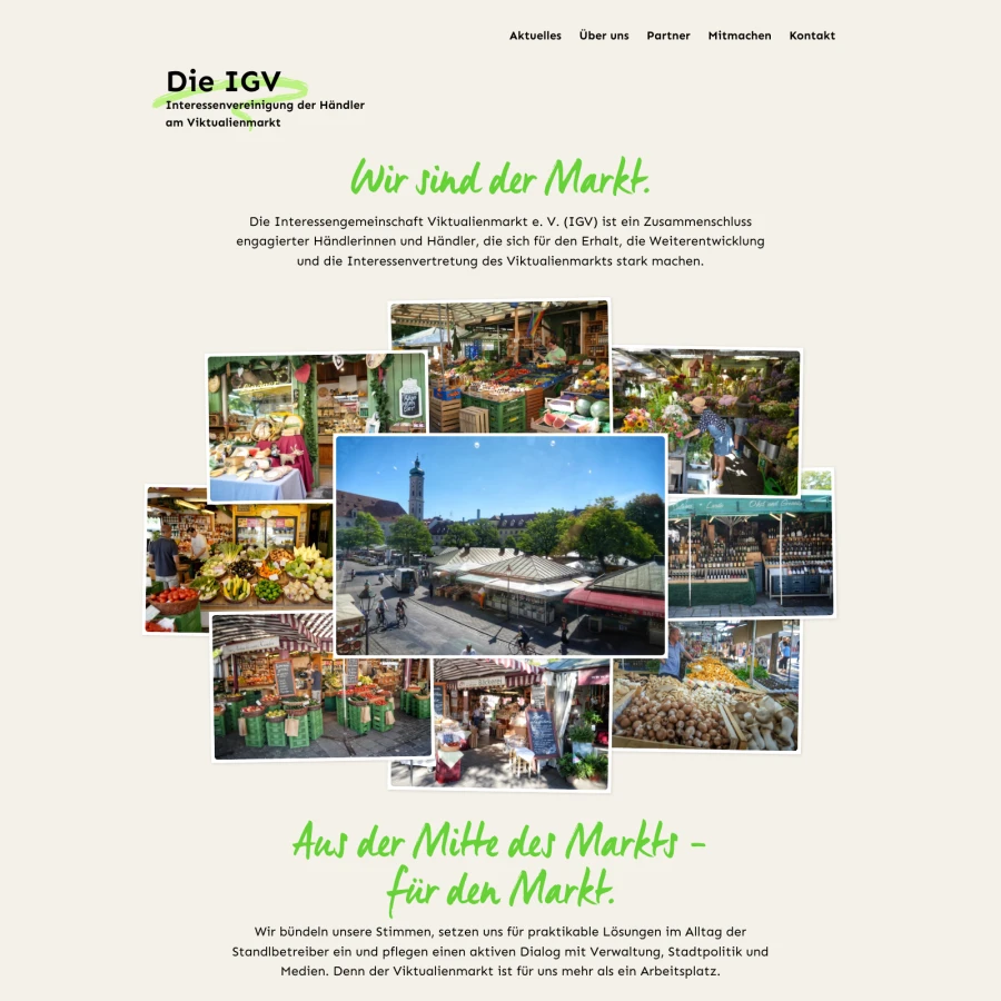 Screenshot der Website für IGV München