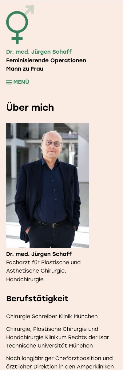 Screenshot der Website für Dr. med. Jürgen Schaff auf dem Smartphone