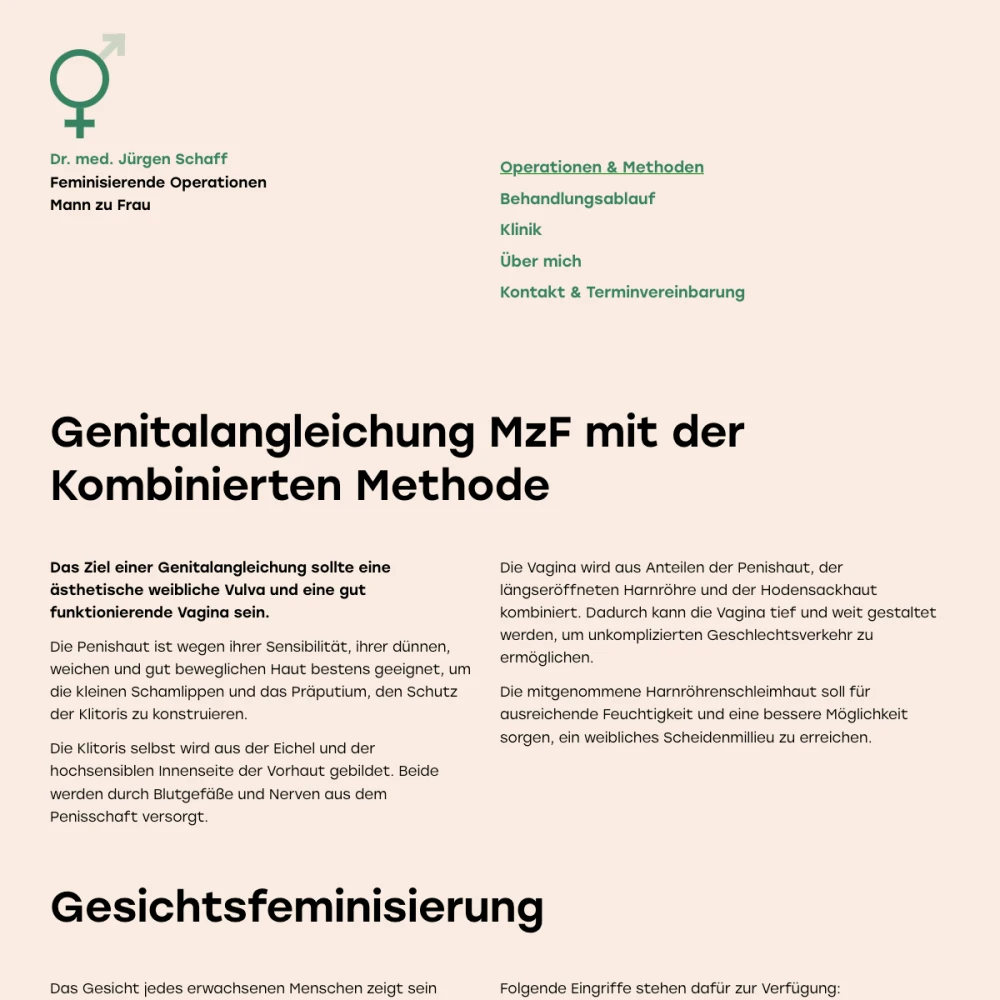 Screenshot der Website für Dr. med. Jürgen Schaff auf dem Tablet