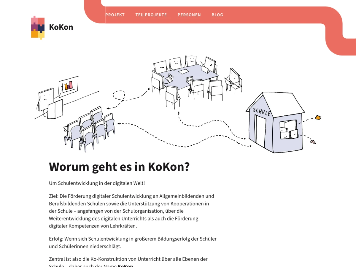 Screenshot der Website für KoKon