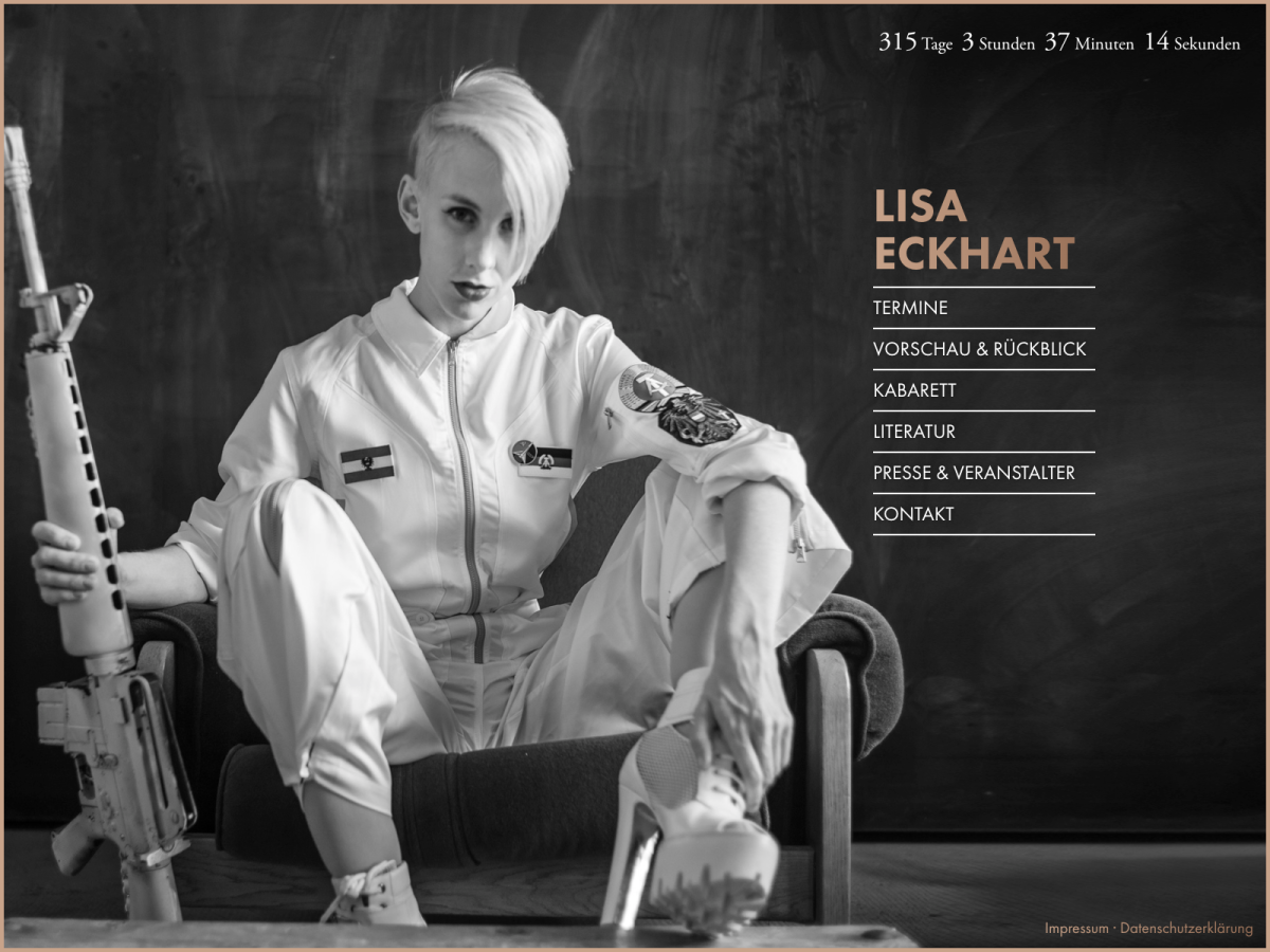 Screenshot der Website für Lisa Eckhart