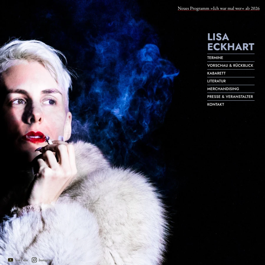 Screenshot der Website für Lisa Eckhart