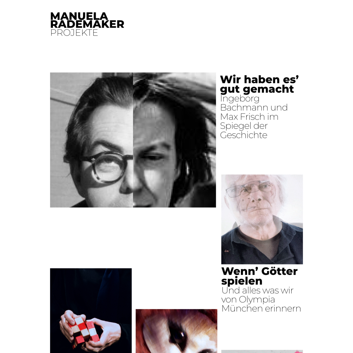 Screenshot der Website für Manuela Rademaker