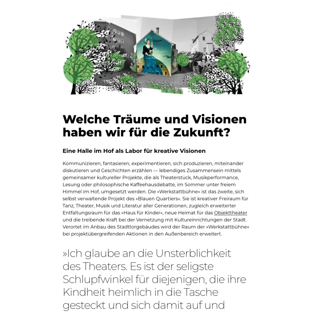 Screenshot der Website für Manuela Rademaker auf dem Tablet