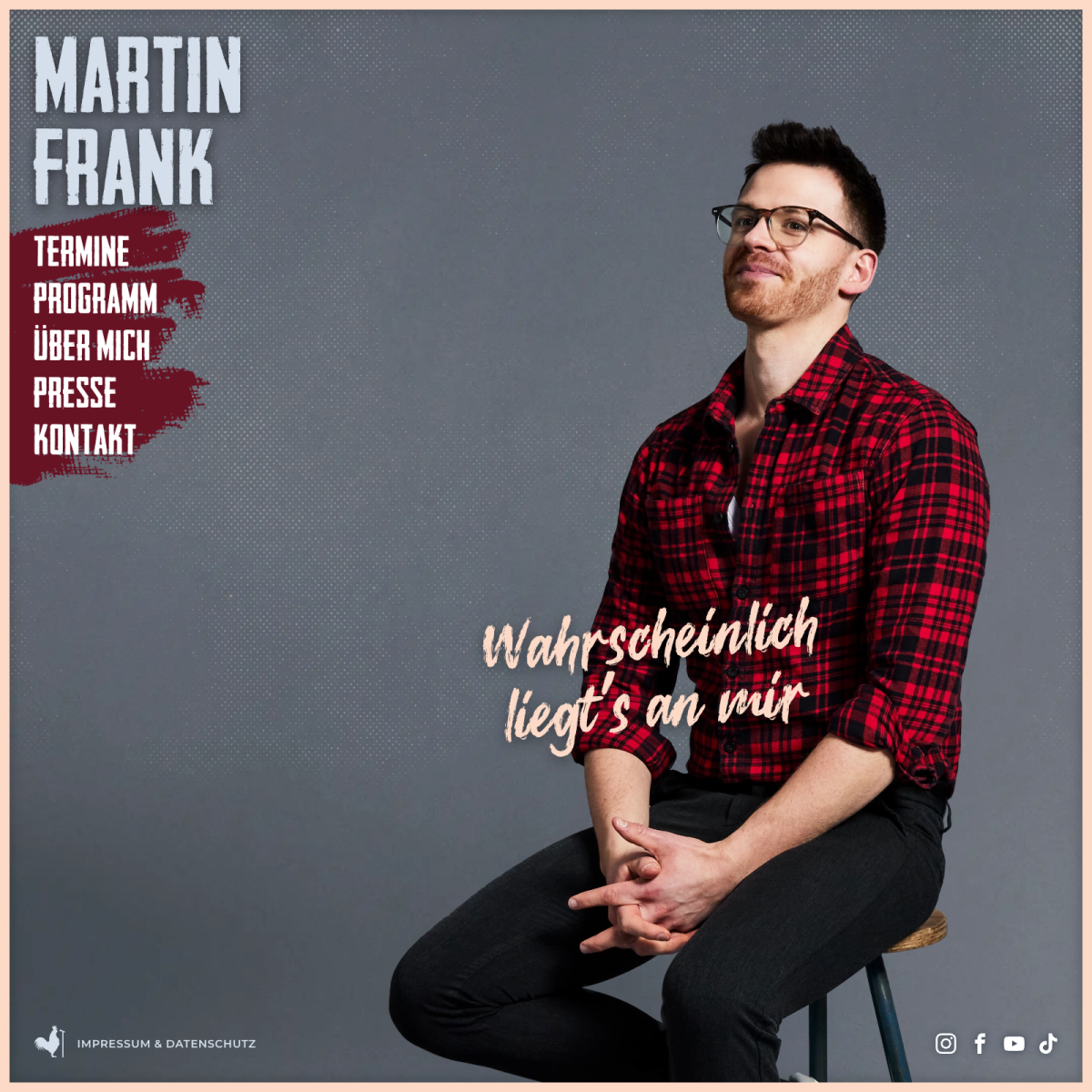 Screenshot der Website für Martin Frank