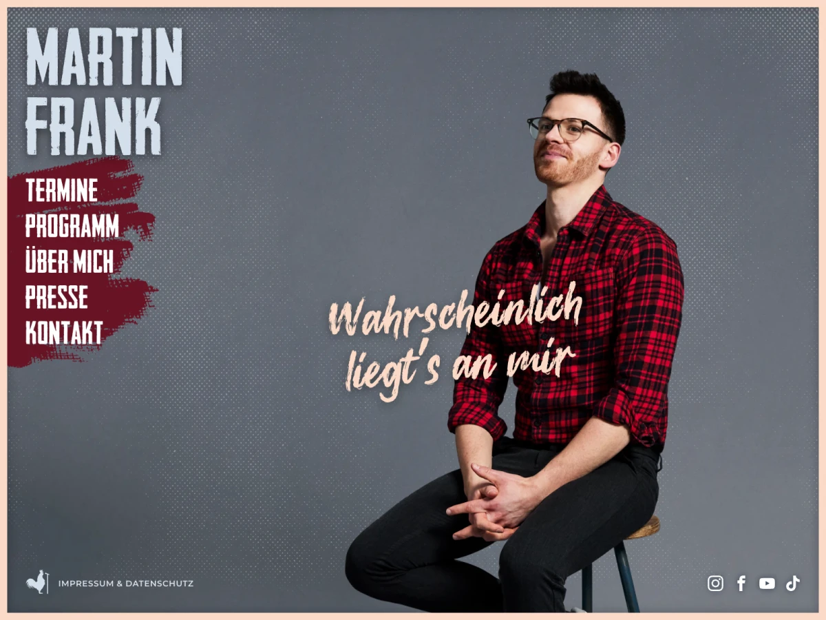 Screenshot der Website für Martin Frank