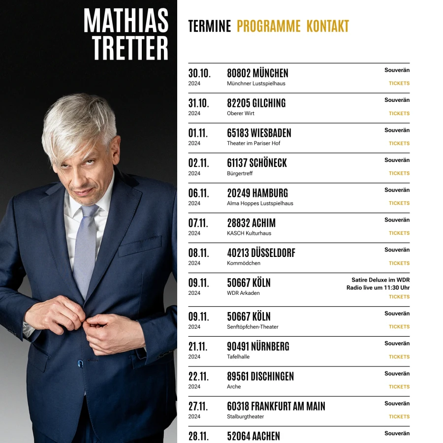 Screenshot der Website für Mathias Tretter