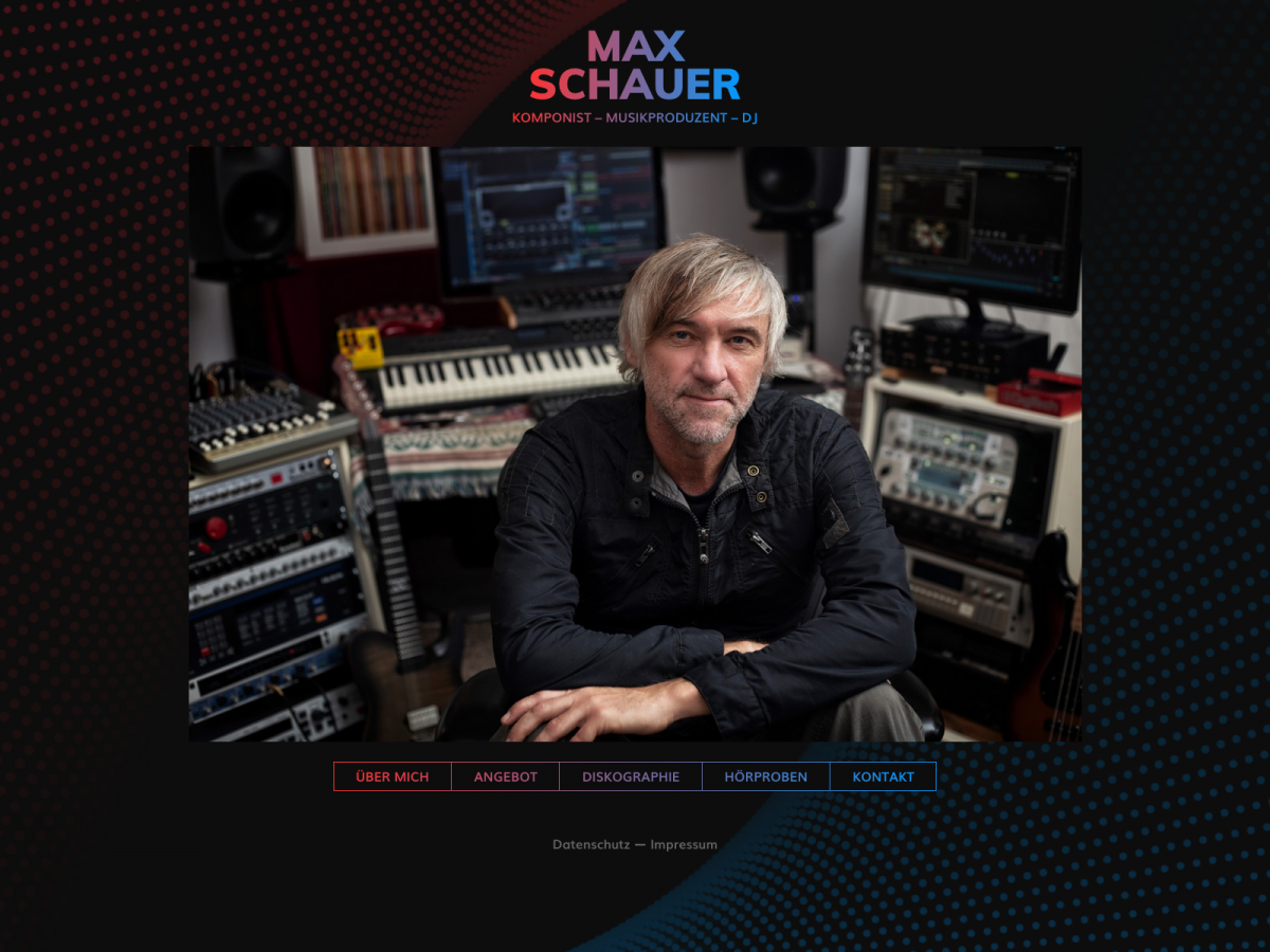 Screenshot der Website für Max Schauer