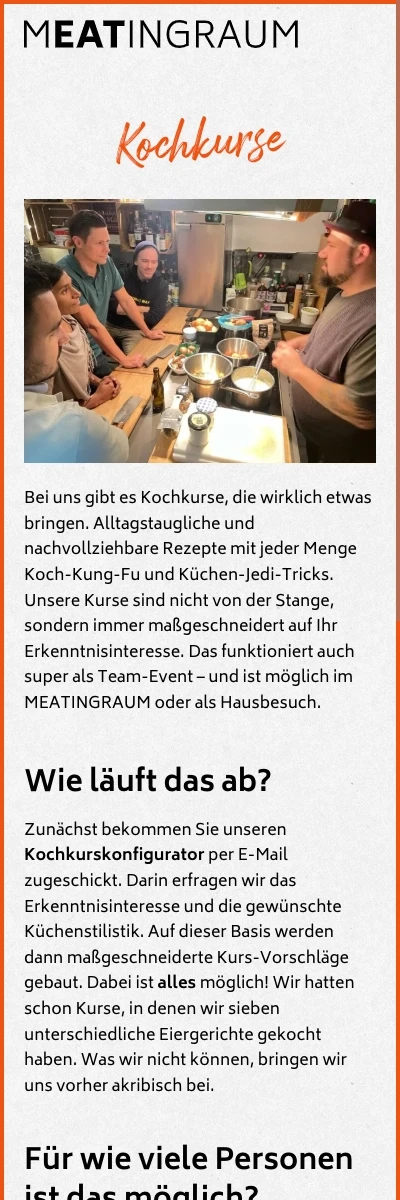 Screenshot der Website für Meatingraum auf dem Smartphone