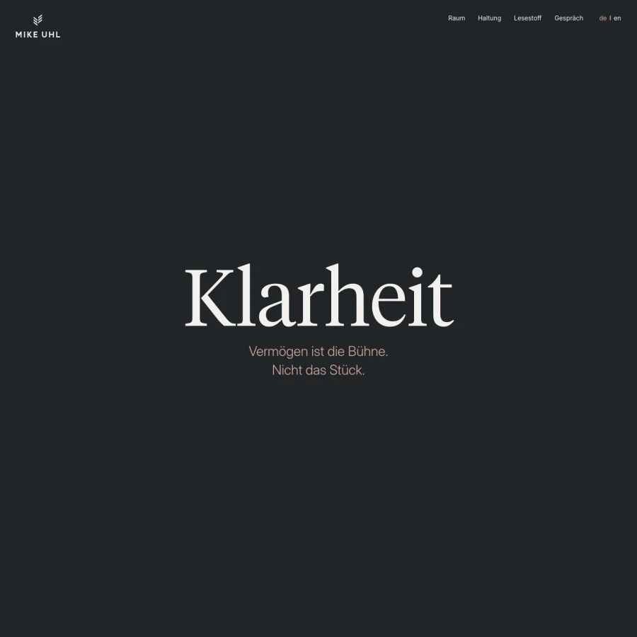 Screenshot der Website für Mike Uhl