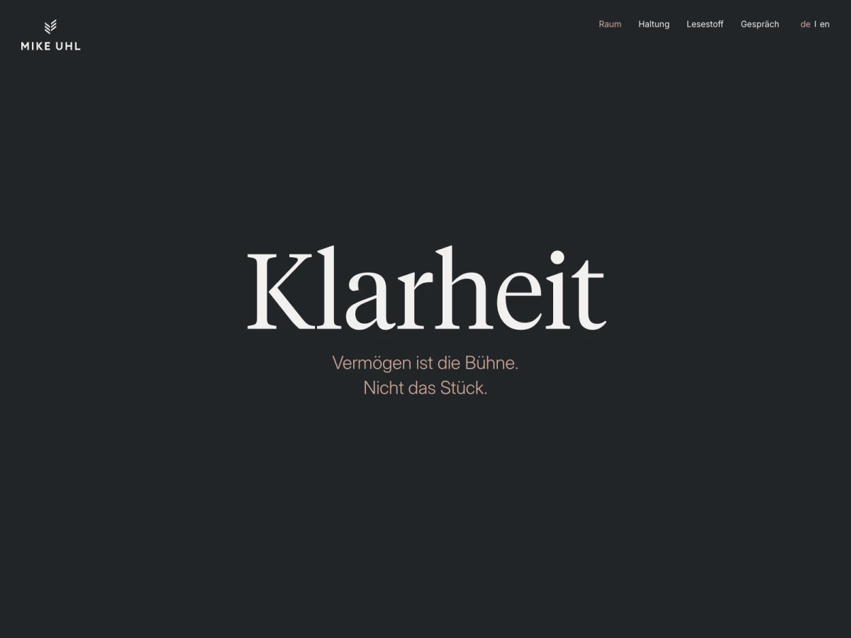 Screenshot der Website für Mike Uhl