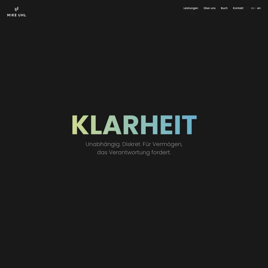 Screenshot der Website für Mike Uhl