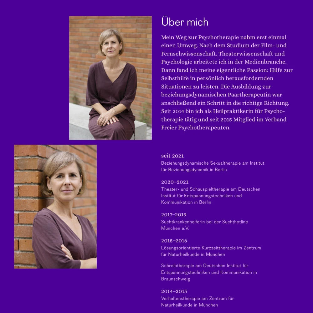 Screenshot der Website für Patricia Koob auf dem Tablet