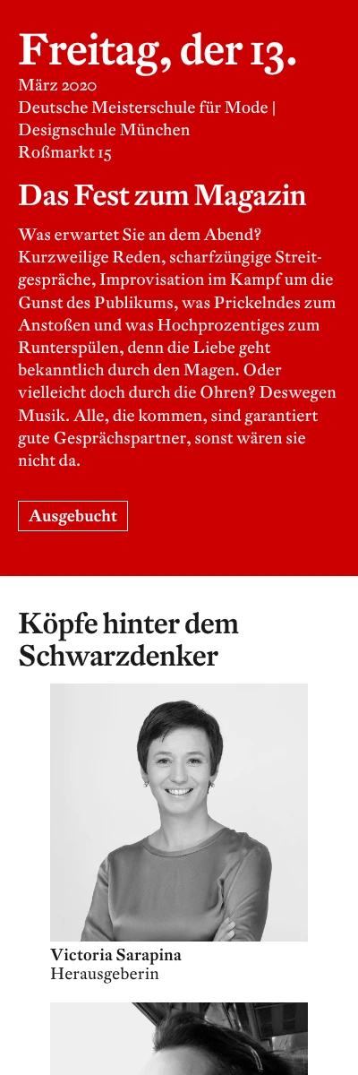 Screenshot der Website für Schwarzdenker auf dem Smartphone
