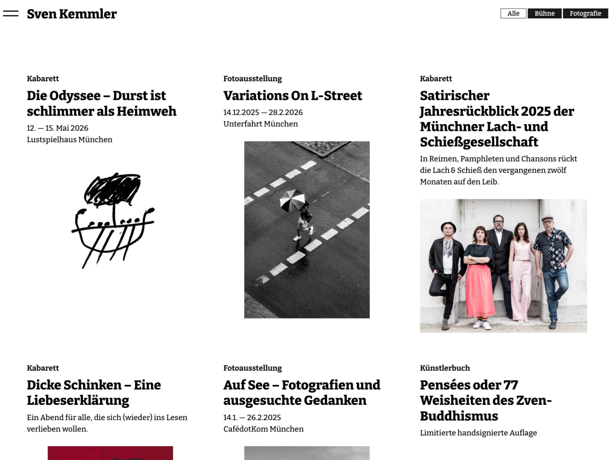 Screenshot der Website für Sven Kemmler