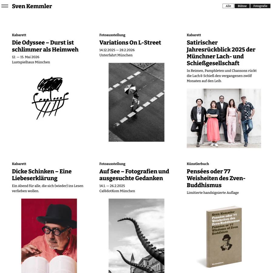 Screenshot der Website für Sven Kemmler