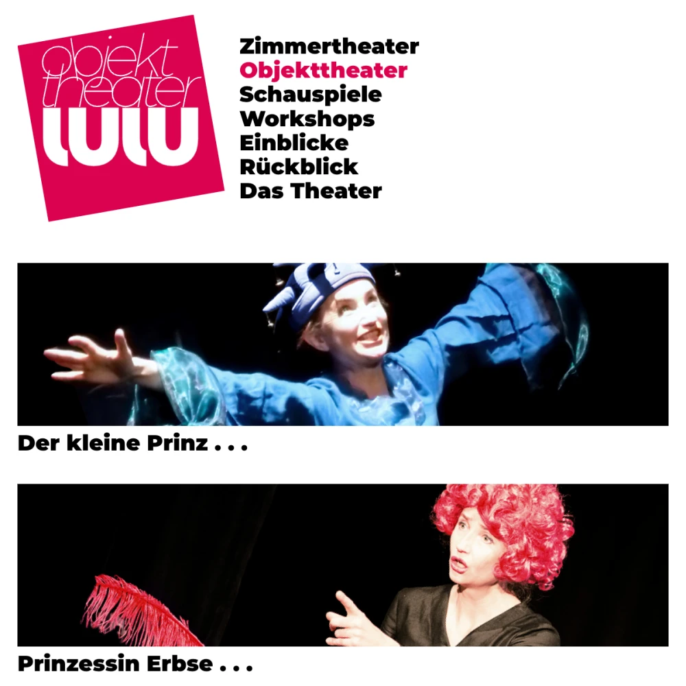 Screenshot der Website für Theater Lulu auf dem Tablet