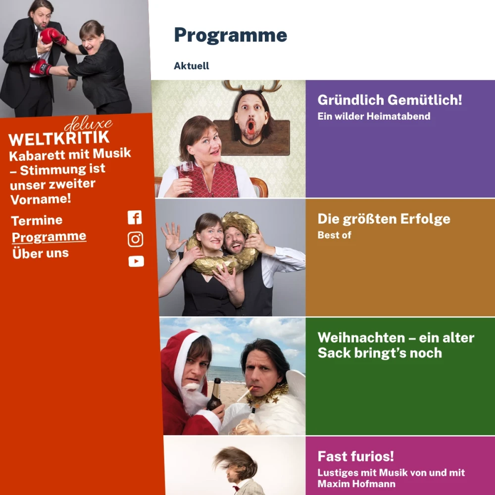 Screenshot der Website für Weltkritik auf dem Tablet