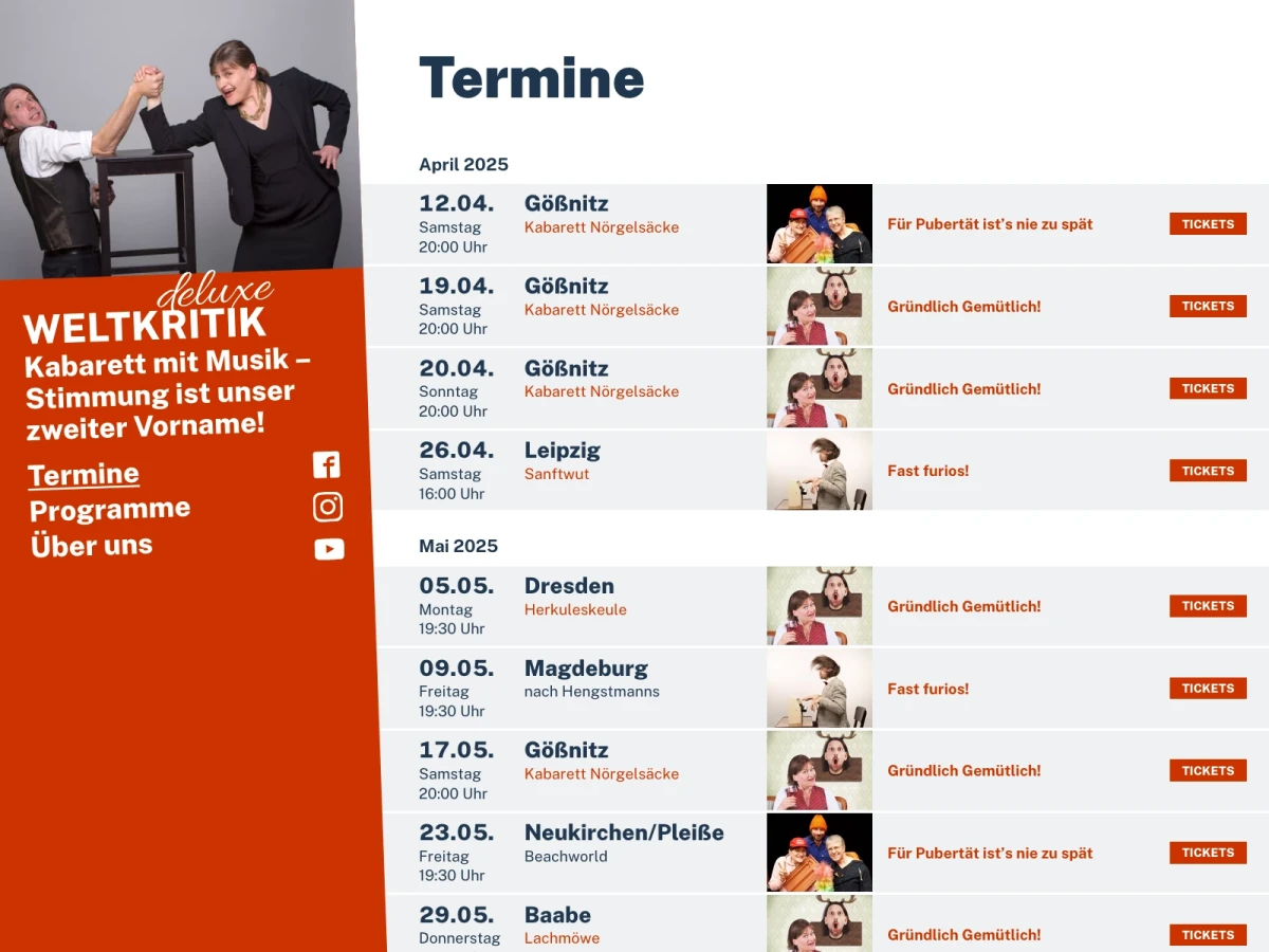 Screenshot der Website für Weltkritik