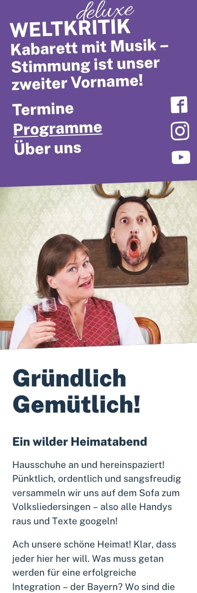 Screenshot der Website für Weltkritik auf dem Smartphone