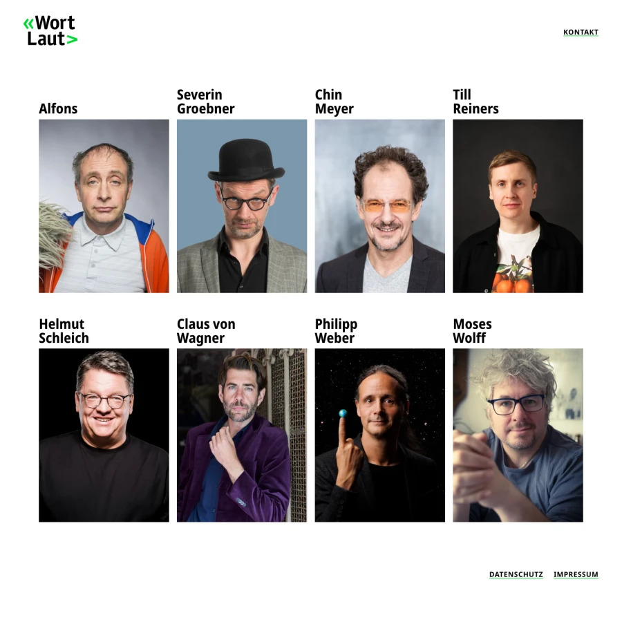 Screenshot der Website für Wortlaut
