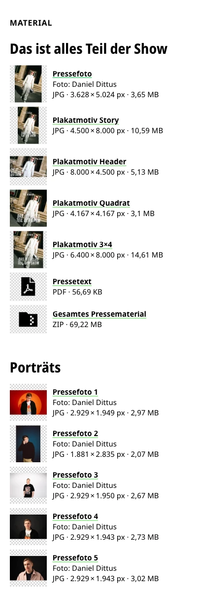 Screenshot der Website für Wortlaut auf dem Smartphone