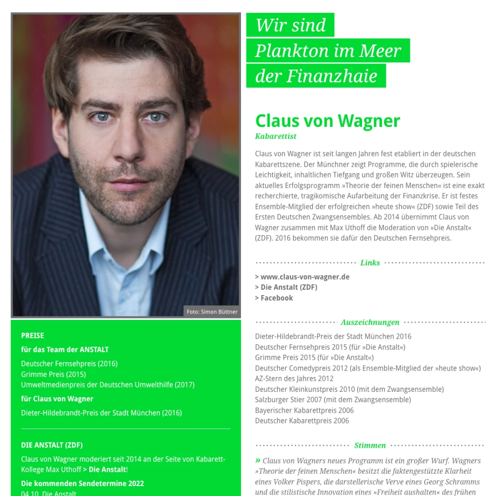 Screenshot der Website für Wortlaut auf dem Tablet