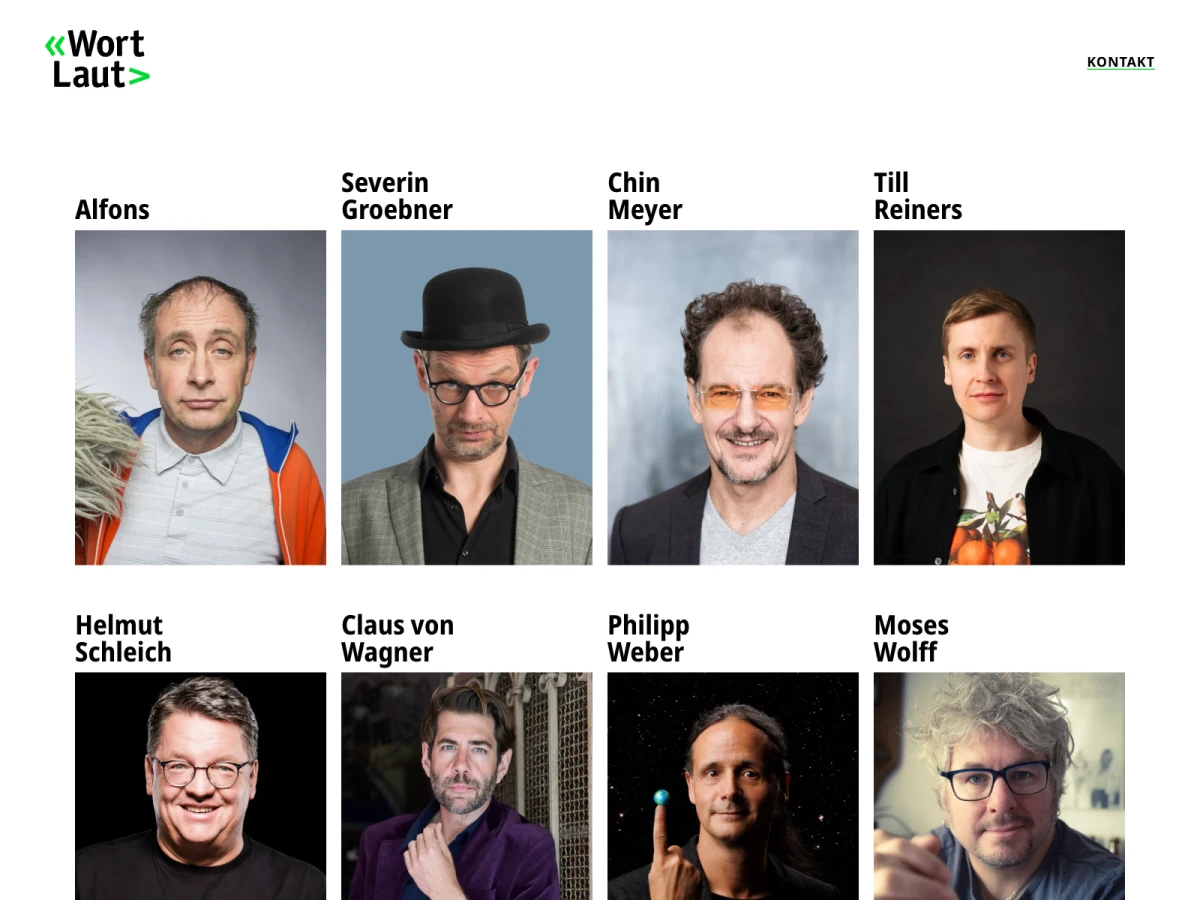 Screenshot der Website für Wortlaut